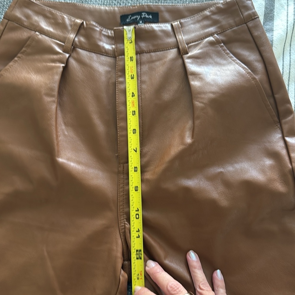 Faux leather brown trouser pants - Picture 5 of 6